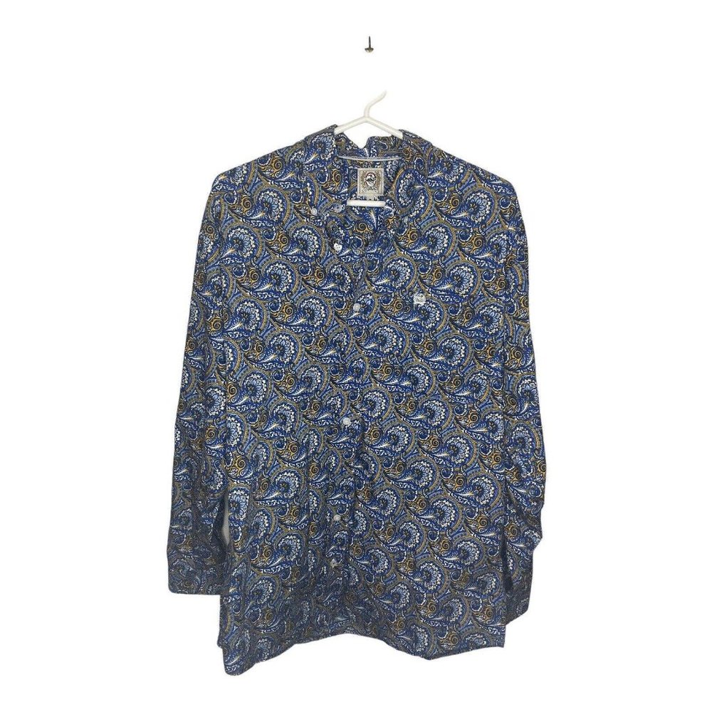Cinch Shirt Adult Small Blue Paisley Long Sleeve Western Cowboy Button Down
